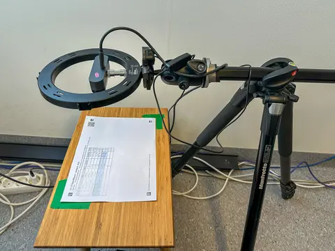 Viser skanning av resultater med webkamera