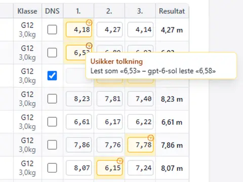 Skjermbilde av tolkning
